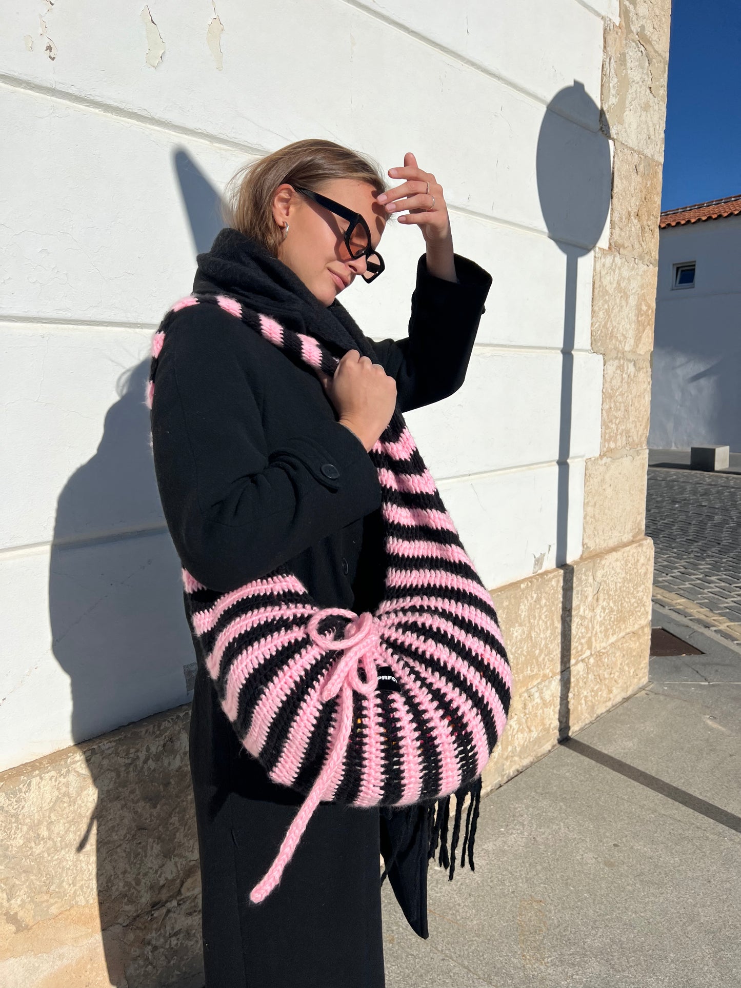 Amor Eterno Striped Crochet Bag